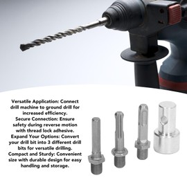Yuecoom Auger Adapter, 1 to 3 Ice Auger Drill Adapter Drill Bit, Carbon Steel Round Chuck 2 Pits 2 Slots Garden Auger Drill Connector Garden Tools,Drill Bit Adapter