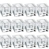 Aglary 12PCS Square Glass Taper Candle Holders for Table Centerpiece.