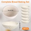 Yolispa Proofing Basket for Bread Baking Set of 6 Round