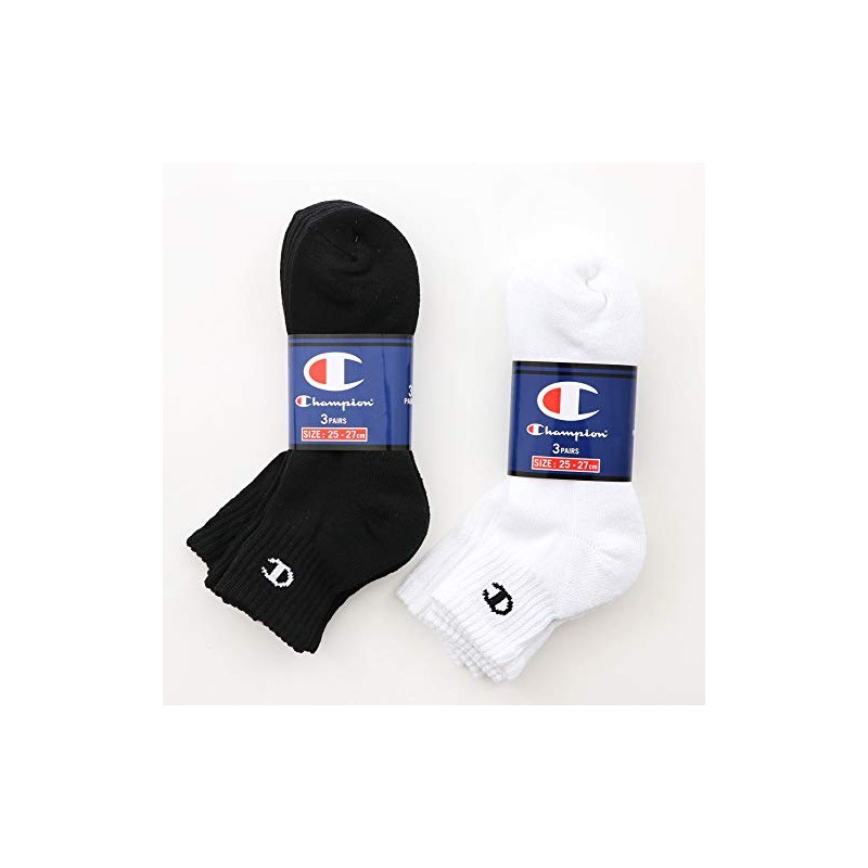 Champion CMSCR203 Men's Short Socks (3 Pairs), One Point Logo,