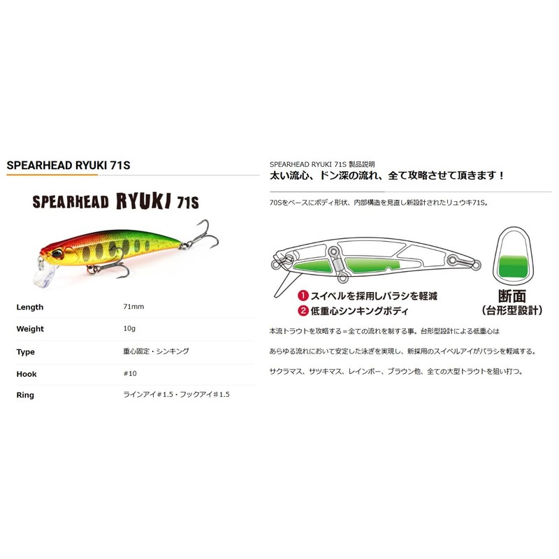 Duo ANA4098 Spearhead Ryuki 71S Blue Pin Gold Yamame