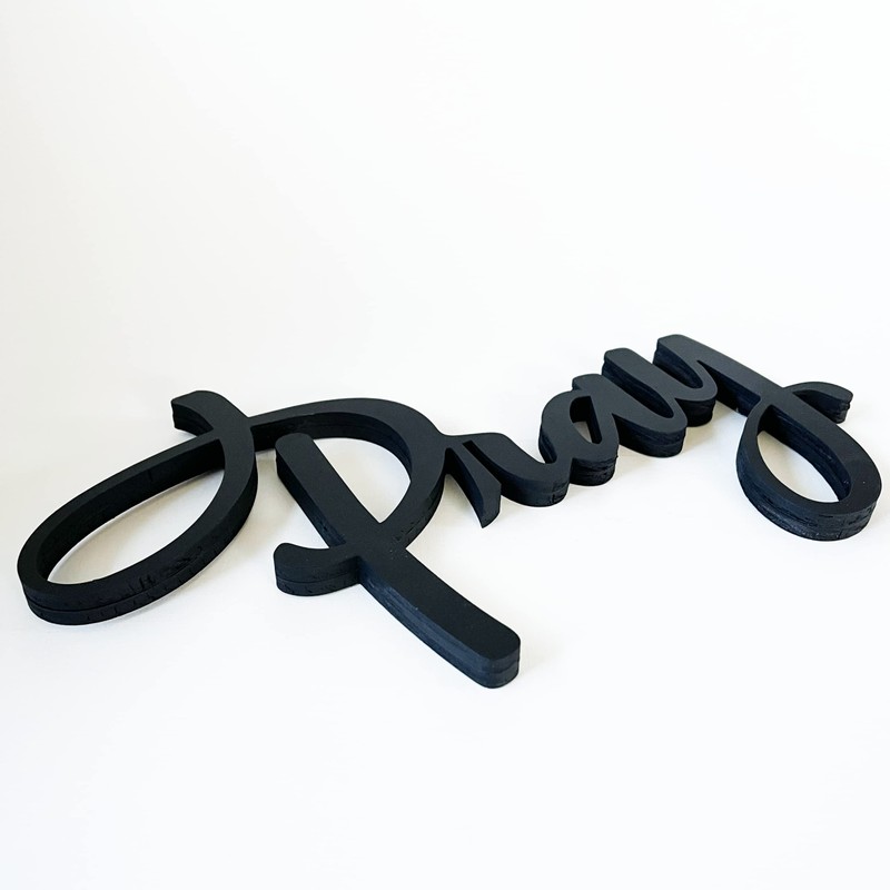 Pray 3D Wood Art Word Script Cutout Sign (12x7 inches),