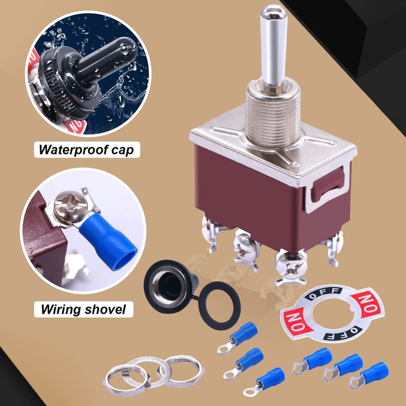 Twidec/3Pcs Waterproof Heavy Duty Toggle Switch 12V DC 30A DPDT