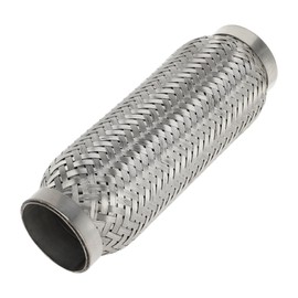 TUCKBOLD Car Exhaust Flex Pipe 2.16 Inch OD Flexible Braided Exhaust Tube | Universal Flexible Pipe Tubing Silver Tone 1Pc