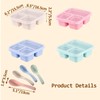 Yeanifeana 4-Pack Reusable Bento Box with 3 Stackable Snack Containers