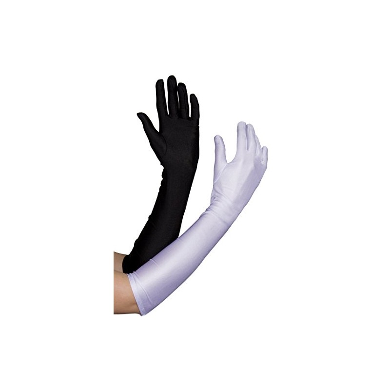 HALF BLACK HALF WHITE ELBOW LENGTH GLOVES PERFECT FOR ADULT