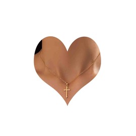 Atentuyi Boho Cross Pendant Necklace Gold Cross Choker Necklace Small Cross Necklace Dainty Chain Necklace Simple Tiny Necklace Vintage Religion Necklace Jewelry for Women and Girls