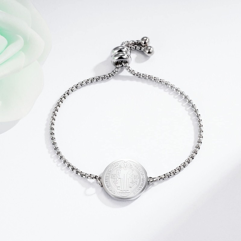 Yonhon St Saint Benedict Medal Bracelet San Benito Bracelet for
