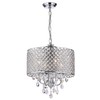 EDVIVI Marya Drum Crystal Chandelier, 4 Lights Glam Lighting Fixture