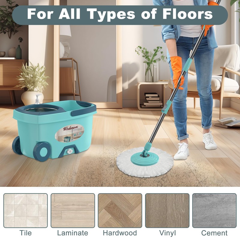 Spin Mop and Bucket System, Mop and Bucket with Wringer