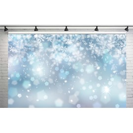 APROPHIC Winter Snowflake Photography Background Party Background Birthday Decoration Family Banner Winter Background Portrait Photography Background Photo Studio Props White Blue 210 x 150 cm