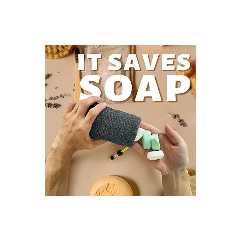 MIG4U Bolsa de Jabón Exfoliante para Ducha 2 Piezas -