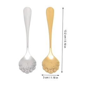 KICHOUSE -Plated Sugar Shell Spoons 4pcs Stainless Steel Spoons for Ice Cream Coffee
