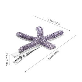 TOVINANNA 2pcs Rhinestone Sea Star Hair Clips for Nonslip Beach Hair Accessories for Weddings Parties Unique Star Shape Barrette for Casual Formal Styles