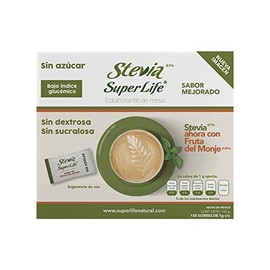 Stevia Super Life® Bio 150 Sobres, Con Fruta del Monje Sin azúcar