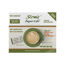 Stevia Super Life® Bio 150 Sobres, Con Fruta del Monje Sin azúcar