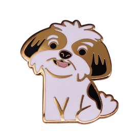 KUPOOL Cute Lhasa Lion Dog Hard Enamel Pin Kawaii Cartoon Puppy Animal Gold Alloy Badge Accessories Funny Lapel for Jackets Hat Jewelry DIY Accessories Gifts