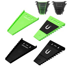 SUNHZMCKP 4 Pack Wrench Organizer for Toolboxes, Magnetic Wrench Rack Tool Trays, Wrench Holder up to 48 wrenches SAE (1/4" - 1/16") and Metric (6 mm - 24 mm)