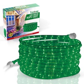Tupkee LED Rope Light Green - for Indoor and Outdoor use, 24 Feet (7.3 m) - 10MM Diameter - 144 LED Long Life Bulbs Rope Tube Lights
