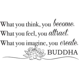 WallPops DWPQ3535 Become What You Think Quote Wall Decal, Black
