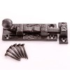 75mm Antique Style Door Bolt - Black Cast Iron Sliding