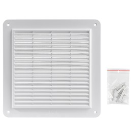 Vent Systems 10"x10" Inch - Pack of 2 Air Vent Cover - White - Air Vent Louver - Grill Cover - Built-in Insect Screen - Straight Back, Without Flange - HVAC Vents for Bathroom, Home Office, Kitchen
