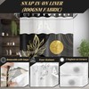 DLTAY Black and Gold Hookless Shower Curtain with Snap in