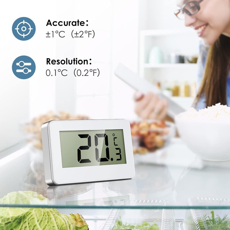 Ankilo Digital Fridge Thermometer, Digital Freezer Thermometer, Mini Wireless Indoor