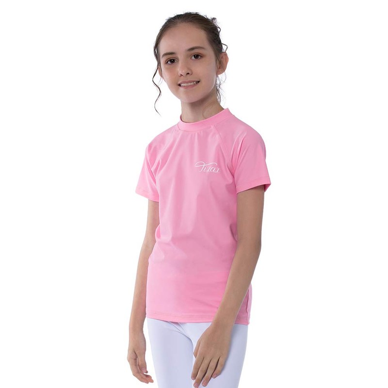 TIZAX Girls Short Sleeve Swimming Shirts Kids Sun Protection Rash