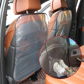 JNNJ Pack of 2 Car Seat Protectors, Transparent Car Seat Protector, Backrest, Children's Backrest Protection, Car, Universal Decorative and Protective Accessories Cars (Black Trim)