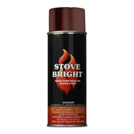 Stove Bright High Temp Paint - Bark Brown - 8126 | Heat Resistant Spray for Wood Stove BBQ Grill Fireplace Engine | Satin Finish | Rust Resistant Metal Coating | Withstands 1200°F | Primer Friendly