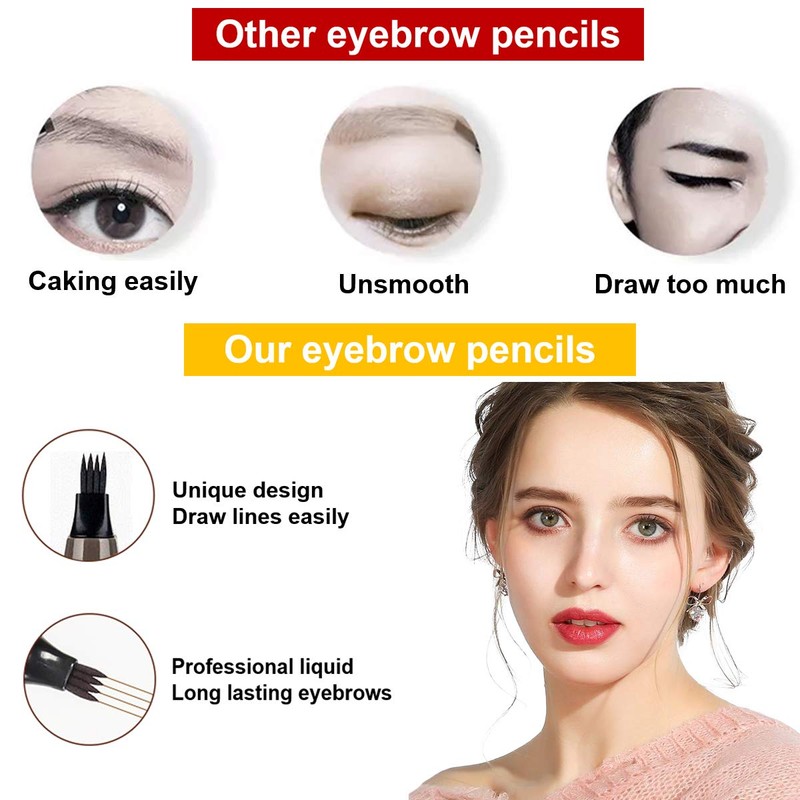 AWCCXMYM 3PCS Gray Eyebrow Pencils for Women Waterproof Long-Lasting Eyebrow