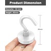 Lictin 6 Pack Magnetic Hooks, 80lb+ Extra Strong Magnet with