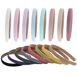 WJYX BOWS 16pcs/set Plain Headband Children Soft Headbands Anti-slip Ribbon Striped Hair Bands DIY Craft Hair Accessories for Women Daily Styling