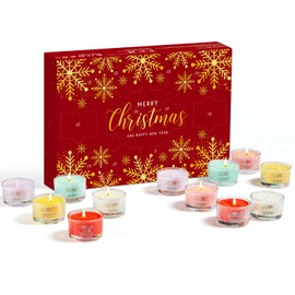 Candle Advent Calendar 2024 Adult Teens, 12 Day Christmas Countdown Calendar with Assorted Scented Candle Xmas Gifts for Mom Daughter Boss Lady