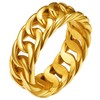 Gold Stacking Rings Rapper Miami Cuban Link Ring Size 7