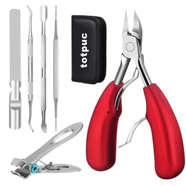 totpuc Nail Clippers for Thick Nails, Toenail Clippers for Thick Nails for Seniors 6 Pcs Pedicure Sets for Feet Professional Pedicure Tool for Women & Men (Black)