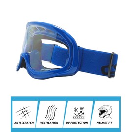 CRG Sports Motorcycle Goggle ATV Dirt Bike Off-Road Racing Anti-Fog UV Protection Adjustable Strap Motocross Goggles for Men,Women, Adults
