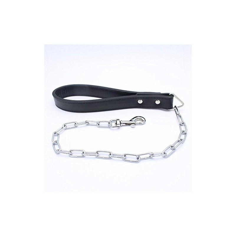 Haoyueer Spiked Studded 1.2" Wide Leather Dog Collar Chain Leash