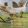 ZEAN Handwoven Hammock with Tassels by Thick Cotton Rope XL