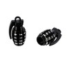 Set of 2 Valve Caps "Hand Grenade", Anodised Black