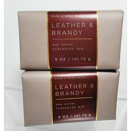 2 pack For Men Shea Butter Cleansing Bar soap 5 oz each Men's Collection LEATHER & BRANDY