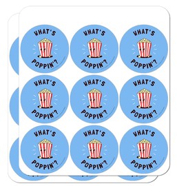 What's Poppin Popping Happening Popcorn Funny Humor Planner Calendar Scrapbooking Crafting Stickers