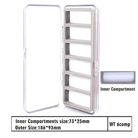 Maxcatch Super Slim Fly Boxes For Fly Fishing Flies Hooks Magnetic Pad Compartments Clear Lid Fishing Tackle Box (6 Comp)