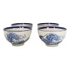 Pack Of 4 Blue Japanese Hokusai Great Wave Design Ceramic