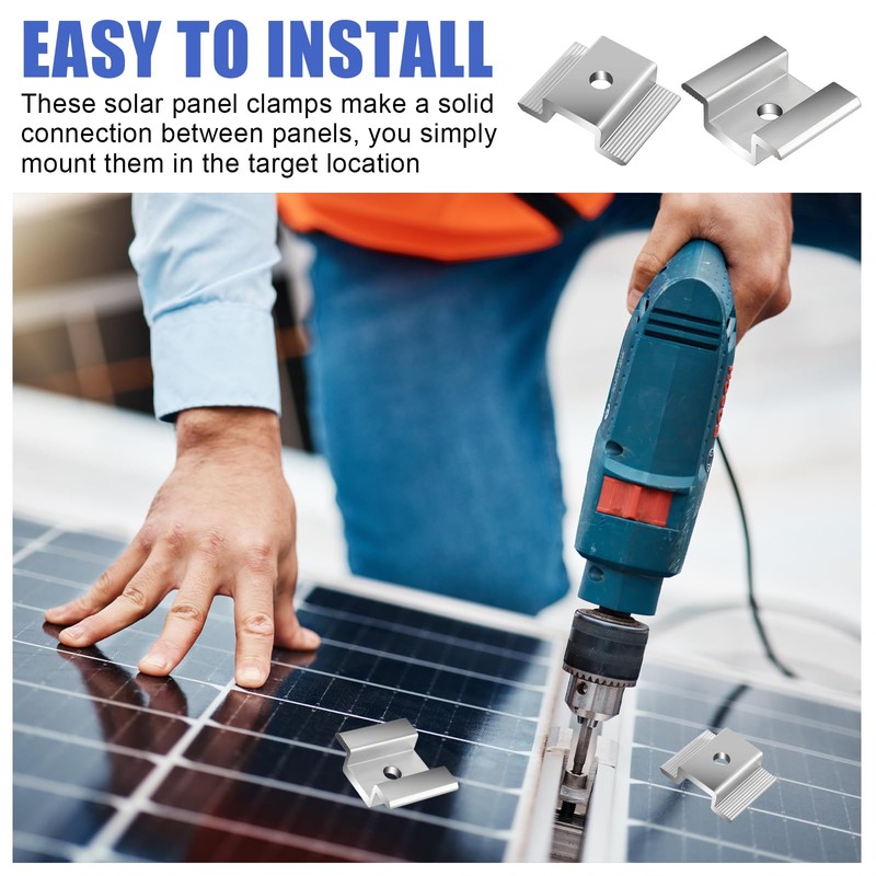 42 Pack Solar Panel Mid Clamps, Solar Panel Clamps Bulk,
