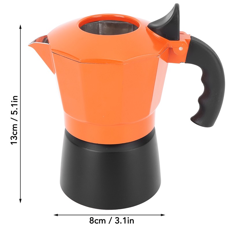 Moka Pot Stovetop Coffee Pot 2 Valve Aluminium Alloy Heat