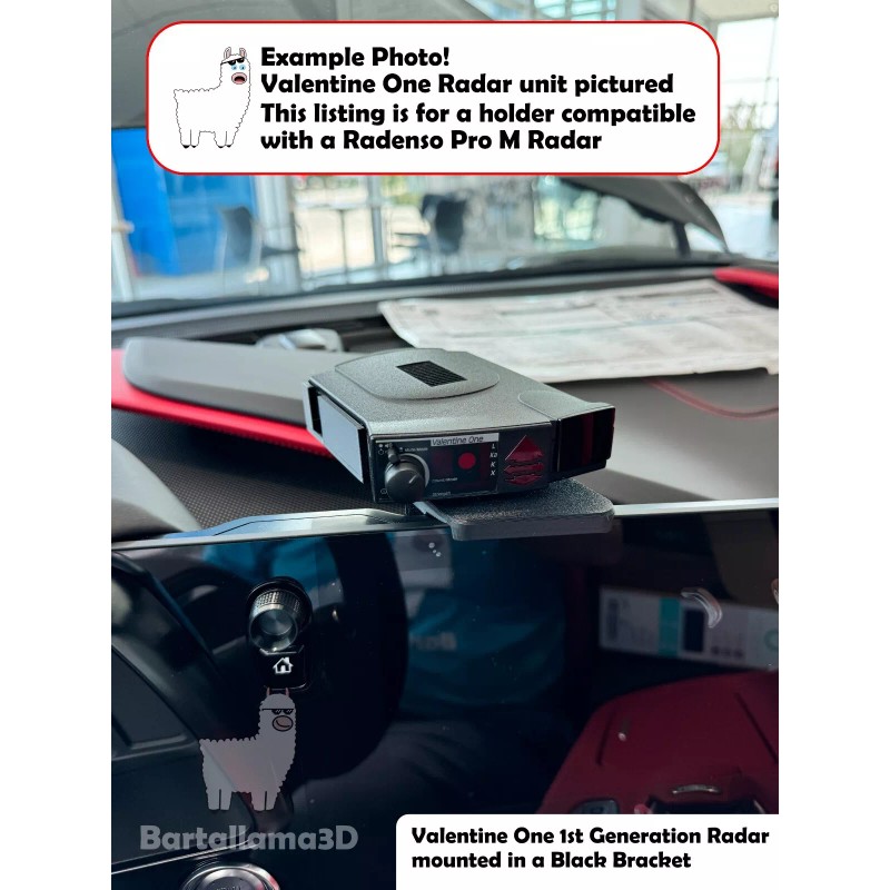 Bartallama3D Radar Holder - Radenso Pro M for C8 Corvette