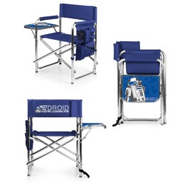 PICNIC TIME Star Wars R2-D2 Sports Chair with Side Table, Beach Chair, Camp Chair for Adults, (Navy Blue)