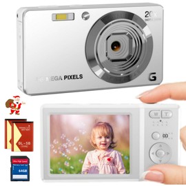 Digital Camera 4K 56MP Small Digital Camera Pocket Camera 4K Video AF Auto Focus Web Camera 20x Digital Zoom Lightweight Portable Convenient Video & Photo Birthday Present Japanese Instruction Manual